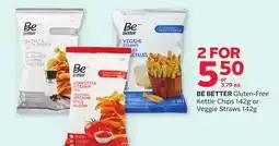 Rexall BE BETTER Gluten-Free Kettle Chips 142g or Veggie Straws 142g offer