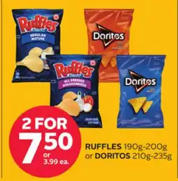 Rexall RUFFLES 190g-200g or DORITOS 210g-235g offer