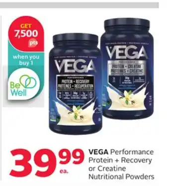 Rexall VEGA Performance Protein + Recovery or Creatine Nutritional Powders offer