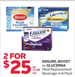 Rexall ENSURE, BOOST or GLUCERNA Meal Replacement Beverage offer