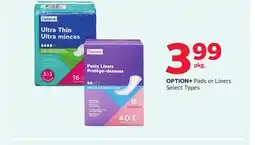 Rexall OPTION+ Pads or Liners offer