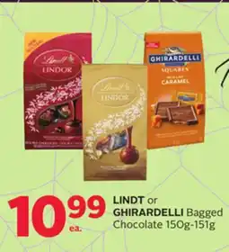 Rexall LINDT or GHIRARDELLI Bagged Chocolate offer