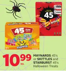 Rexall MAYNARDS 45's or SKITTLES and STARBURST 45's Halloween Treats offer