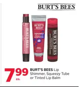Rexall BURT'S BEES Lip Shimmer, Squeezy Tube or Tinted Lip Balm offer