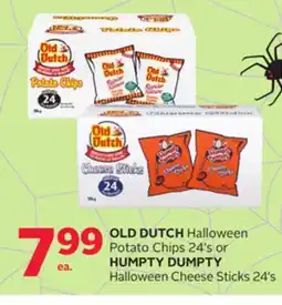 Rexall OLD DUTCH Halloween Potato Chips 24' s or HUMPTY DUMPTY Halloween Cheese Sticks 24's offer