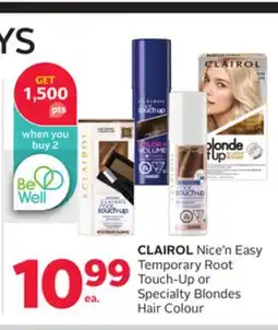 Rexall CLAIROL Nice'n Easy Temporary Root Touch-Up or Specialty Blondes Hair Colour offer