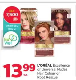 Rexall L' ORÉAL Excellence or Universal Nudes Hair Colour or Root Rescue offer