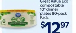 Walmart Great Value Eco compostable 10 dinner plates 80-pack offer
