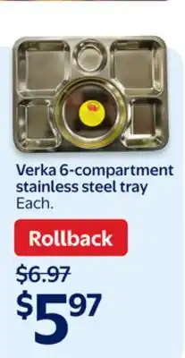 Walmart Verka 6-compartment stainless steel tray offer