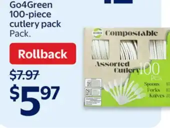 Walmart Go4Green 100-piece Cutlery Pack offer