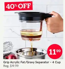 Kitchen Stuff Plus Grip Acrylic Fat/Gravy Separator offer
