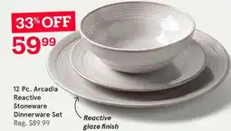 Kitchen Stuff Plus 12 Pc. Arcadia Reactive Stoneware Dinnerware Set offer