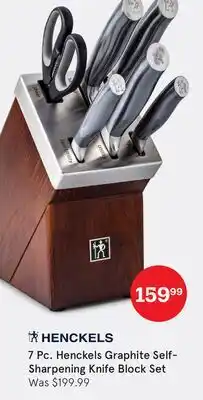 Kitchen Stuff Plus 7 Pc. Henckels Graphite Self-Sharpening Knife Block Set offer