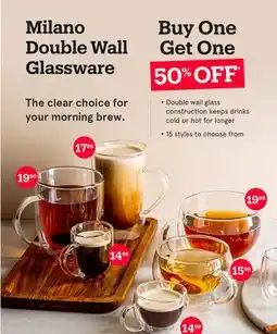 Kitchen Stuff Plus Milano Double Wall Glassware offer