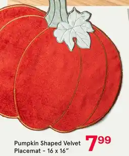 Kitchen Stuff Plus Pumpkin Shaped Velvet Placemat offer