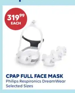 Wellwise by Shoppers CPAP FULL FACE MASK Philips Respironics DreamWear offer