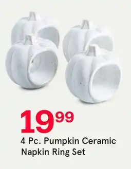 Kitchen Stuff Plus 4 Pc. Pumpkin Ceramic Napkin Ring Set offer