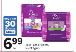 Pharmasave Poise Pads or Liners offer