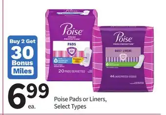 Pharmasave Poise Pads or Liners offer