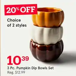 Kitchen Stuff Plus 3 Pc. Pumpkin Dip Bowls Set offer