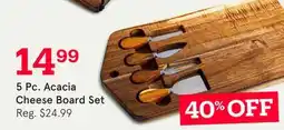Kitchen Stuff Plus 5 Pc. Acacia Cheese Board Set offer