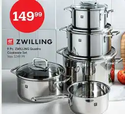 Kitchen Stuff Plus 9 Pc. ZWILLING Quadro Cookware Set offer