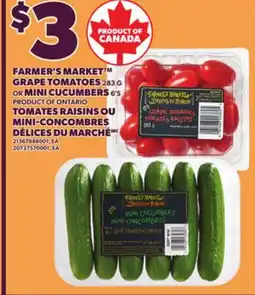 Independent City Market FARMER'S MARKET GRAPE TOMATOES, 283 G OR MINI CUCUMBERS, 6'S offer