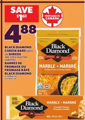 Independent City Market BLACK DIAMOND CHEESE BARS, 400 G OR SHREDS, 300-320 G offer