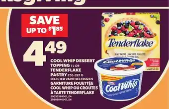 Independent City Market COOL WHIP DESSERT TOPPING, 1 L OR TENDERFLAKE PASTRY, 255-397 G offer