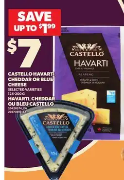 Independent City Market CASTELLO HAVARTI, CHEDDAR OR BLUE CHEDDAR, 125-200 G offer