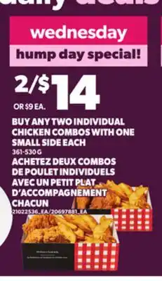 Independent City Market INDIVIDUAL CHICKEN COMBOS WITH ONE SMALL SIDE EACH, 361-530 G offer