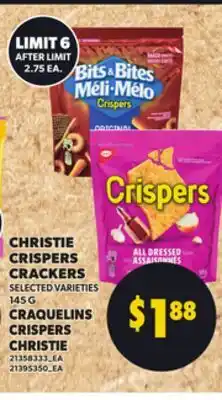 Independent City Market CHRISTIE CRISPERS CRACKERS, 145 G offer