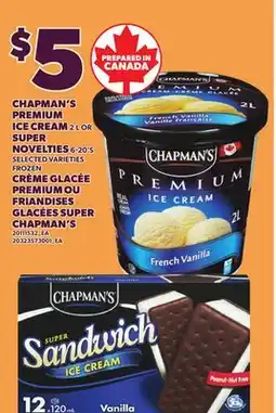 Independent City Market CHAPMAN'S PREMIUM ICE CREAM, 2 L OR SUPER NOVELTIES, 6-20'S offer