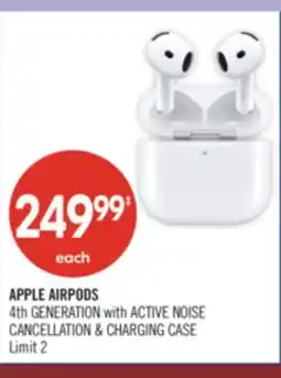 Shoppers Drug Mart APPLE AIRPODS 4th GENERATION with ACTIVE NOISE CANCELLATION & CHARGING CASE offer