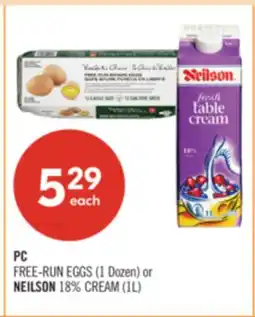 Shoppers Drug Mart PC FREE-RUN EGGS (1 Dozen) or NEILSON 18% CREAM (1L) offer