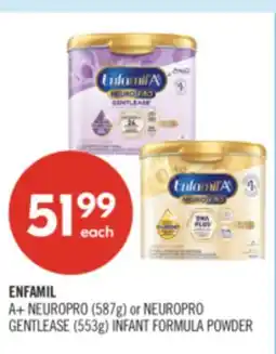 Shoppers Drug Mart ENFAMIL A+ NEUROPRO (587g) or NEUROPRO GENTLEASE (553g) INFANT FORMULA POWDER offer
