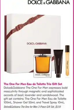Shoppers Drug Mart Dolce&Gabbana The One for Men 3-Piece Gift Set offer