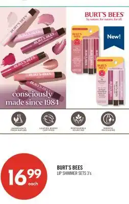 Shoppers Drug Mart BURT'S BEES LIP SHIMMER SETS offer