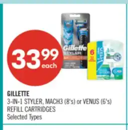 Shoppers Drug Mart GILLETTE 3-IN-1 STYLER, MACH3 (8's) or VENUS (6's) REFILL CARTRIDGES offer