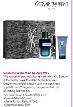 Shoppers Drug Mart Yves Saint Laurent Y Eau de Parfum Duo & Shower Gel Gift Set Contains offer