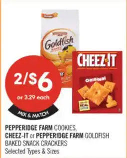 Shoppers Drug Mart PEPPERIDGE FARM COOKIES, CHEEZ-IT or PEPPERIDGE FARM GOLDFISH BAKED SNACK CRACKERS offer