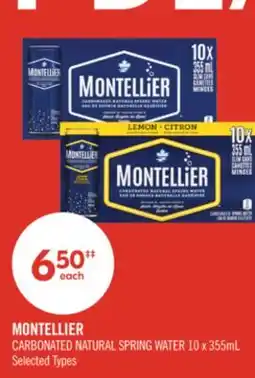 Shoppers Drug Mart MONTELLIER CARBONATED NATURAL SPRING WATER 10 x 355mL offer