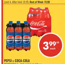 Shoppers Drug Mart PEPSI or COCA-COLA BEVERAGES offer