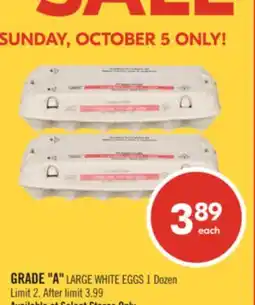 Shoppers Drug Mart GRADE A LARGE WHITE EGGS 1 Dozen offer