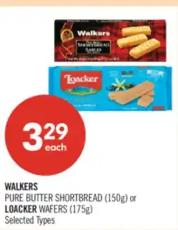 Shoppers Drug Mart WALKERS PURE BUTTER SHORTBREAD (150g) or LOACKER WAFERS (175g) offer