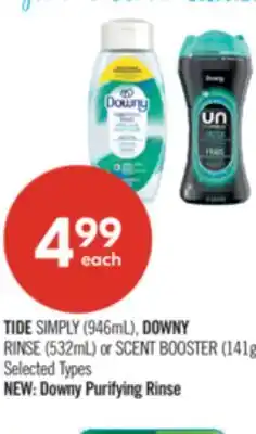 Shoppers Drug Mart TIDE SIMPLY (946mL), DOWNY RINSE (532mL) or SCENT BOOSTER (141g offer