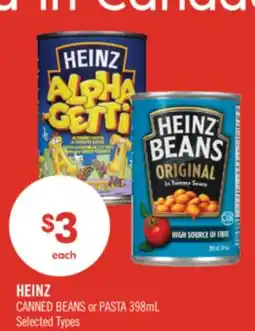 Shoppers Drug Mart HEINZ CANNED BEANS or PASTA 398mL offer