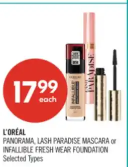 Shoppers Drug Mart L'ORÉAL PANORAMA, LASH PARADISE MASCARA or INFALLIBLE FRESH WEAR FOUNDATION offer