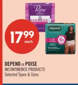 Shoppers Drug Mart DEPEND or POISE INCONTINENCE PRODUCTS offer