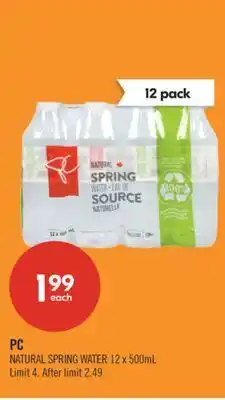 Shoppers Drug Mart PC NATURAL SPRING WATER offer